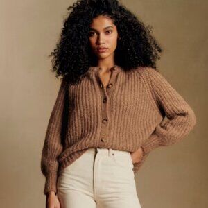 Sezane Emile Cardigan Mottled Camel Size Small